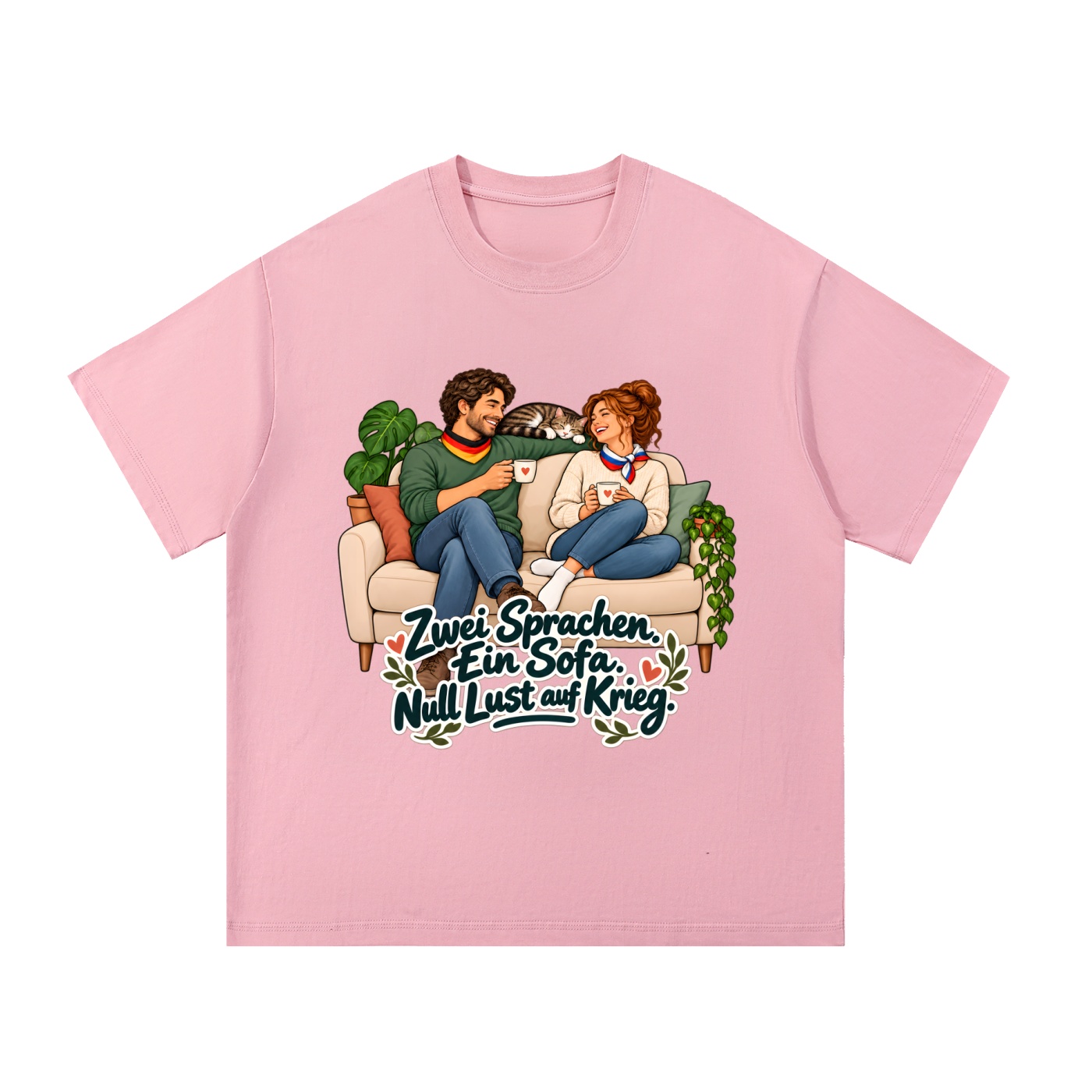Zwei Sprachen. Ein Sofa. Null Lust auf Krieg. (Zwei Sprachen, ein Sofa) – T-Shirt · Motiv 2 – Bild 14