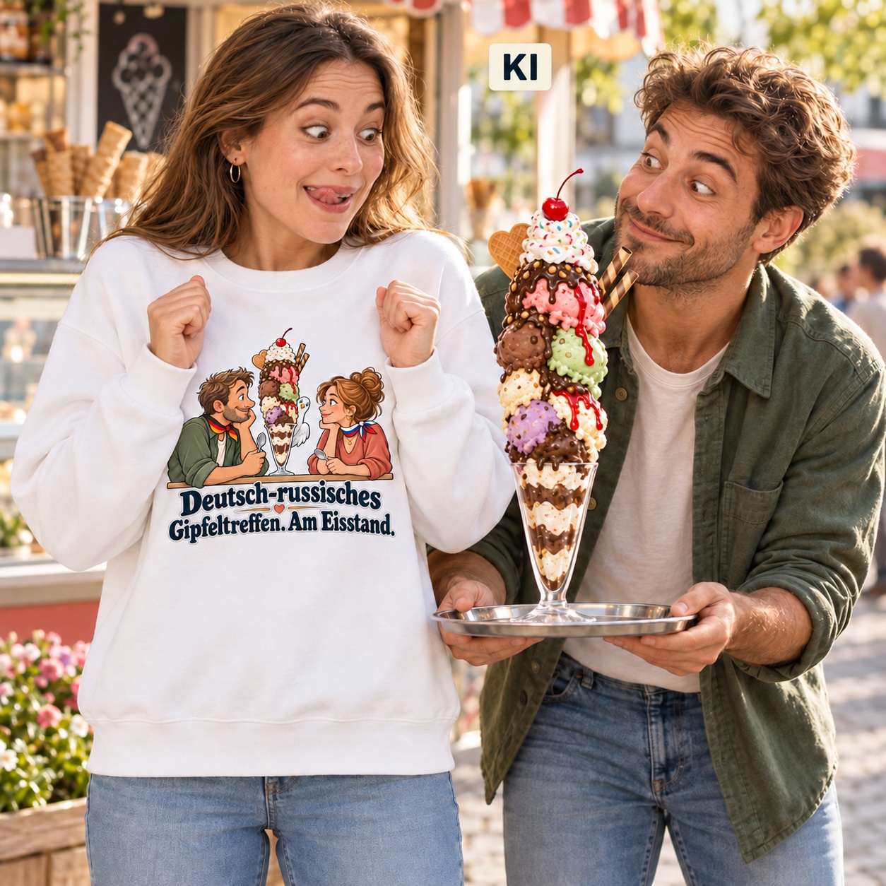Deutsch-russisches Gipfeltreffen. Am Eisstand. (Gipfeltreffen am Eisstand) – Sweatshirt – Bild 16