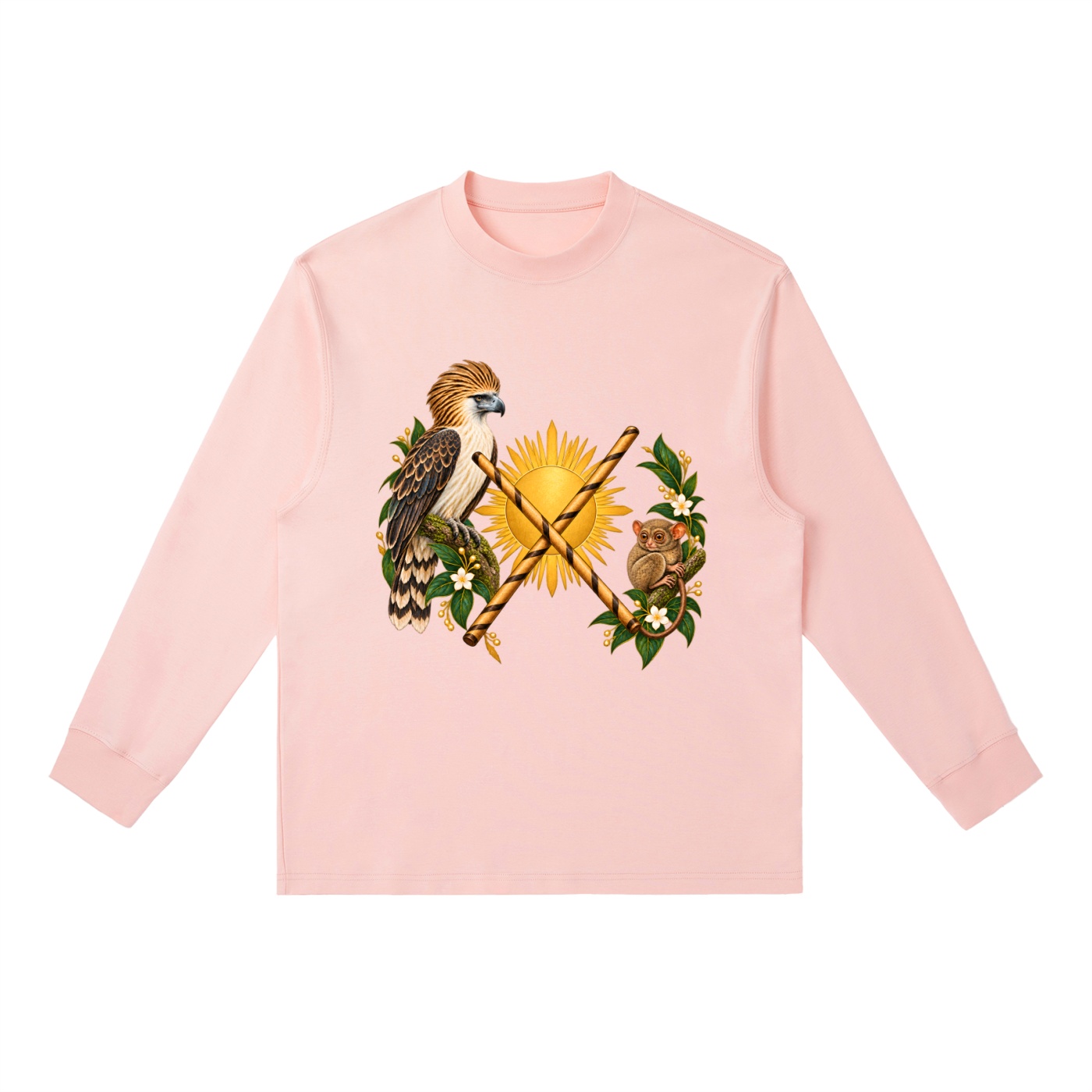 Philippinen B – Langarmshirt, Freie Komposition in Rosa