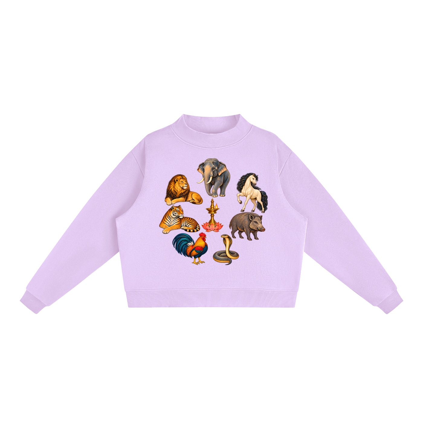 Kalari A – Damen-Fleece-Sweatshirt, Freie Komposition in Hellviolett