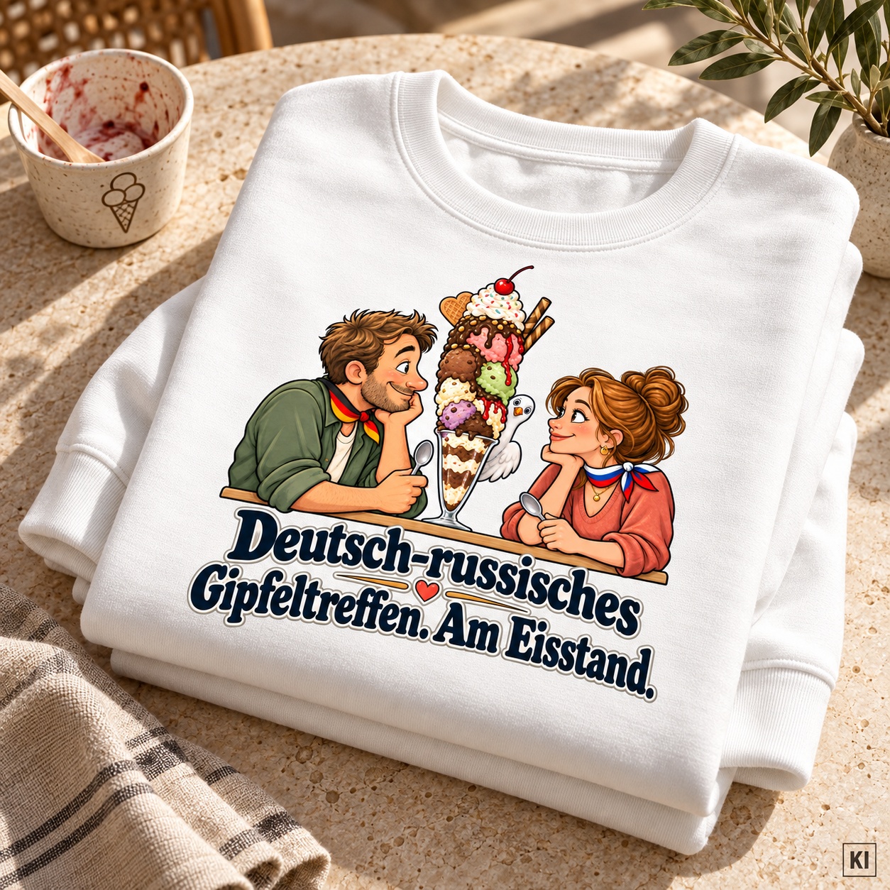 Deutsch-russisches Gipfeltreffen. Am Eisstand. (Gipfeltreffen am Eisstand) – Sweatshirt – Bild 13