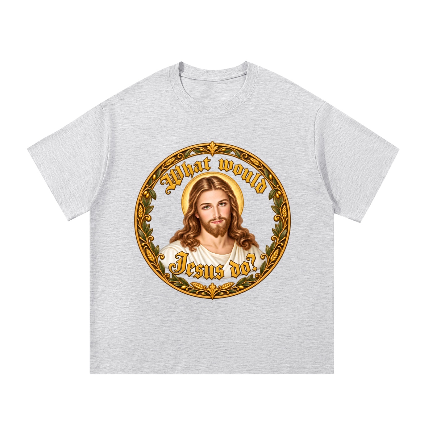 Was würde Jesus tun? Manuskript-Kranz (Variante 5) – T-Shirt – Bild 8