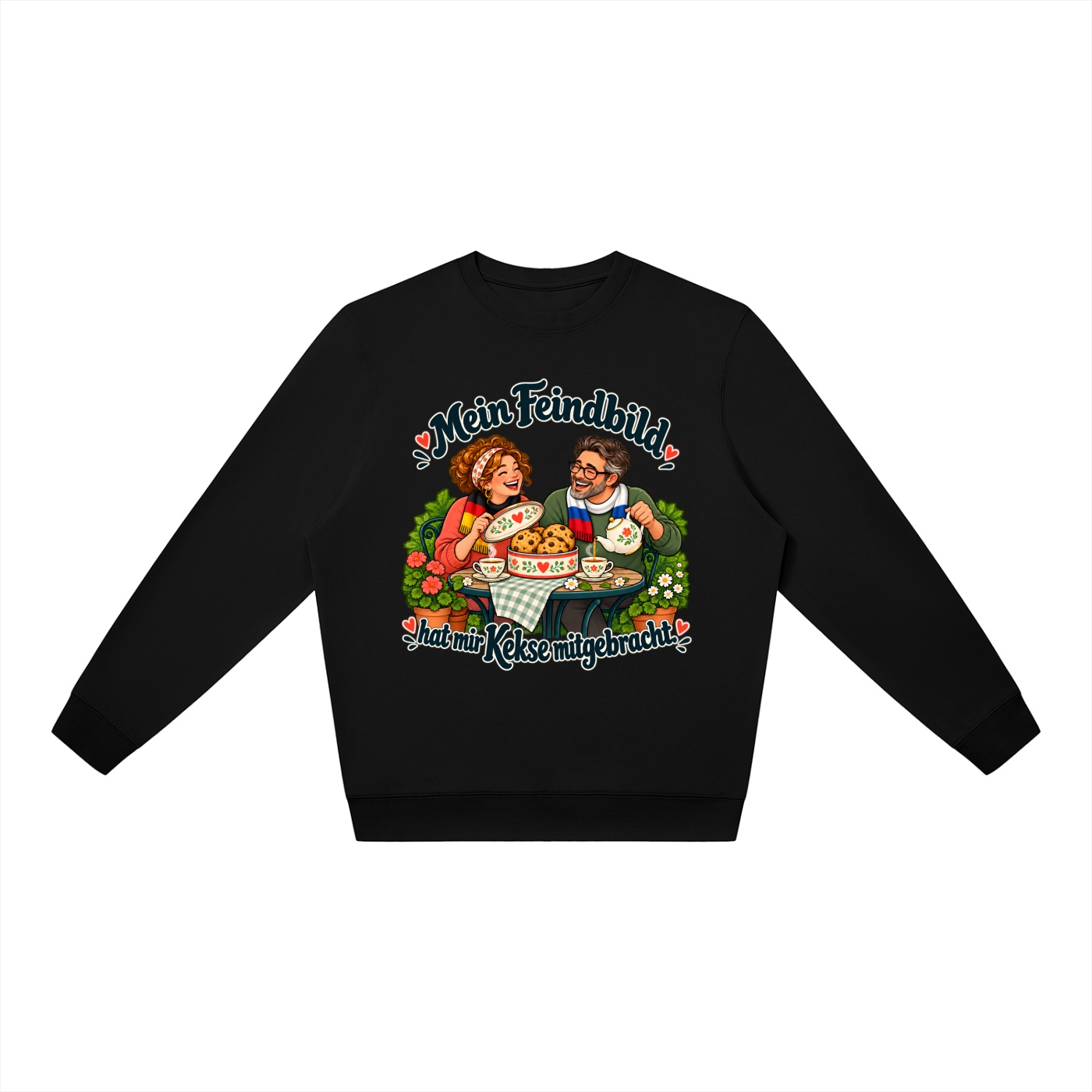 Mein Feindbild hat mir Kekse mitgebracht. (Kekse mitgebracht) – Sweatshirt · Motiv 3
