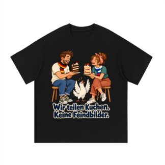 Wir teilen Kuchen. Keine Feindbilder. (Kuchen teilen) – T-Shirt · Motiv 2