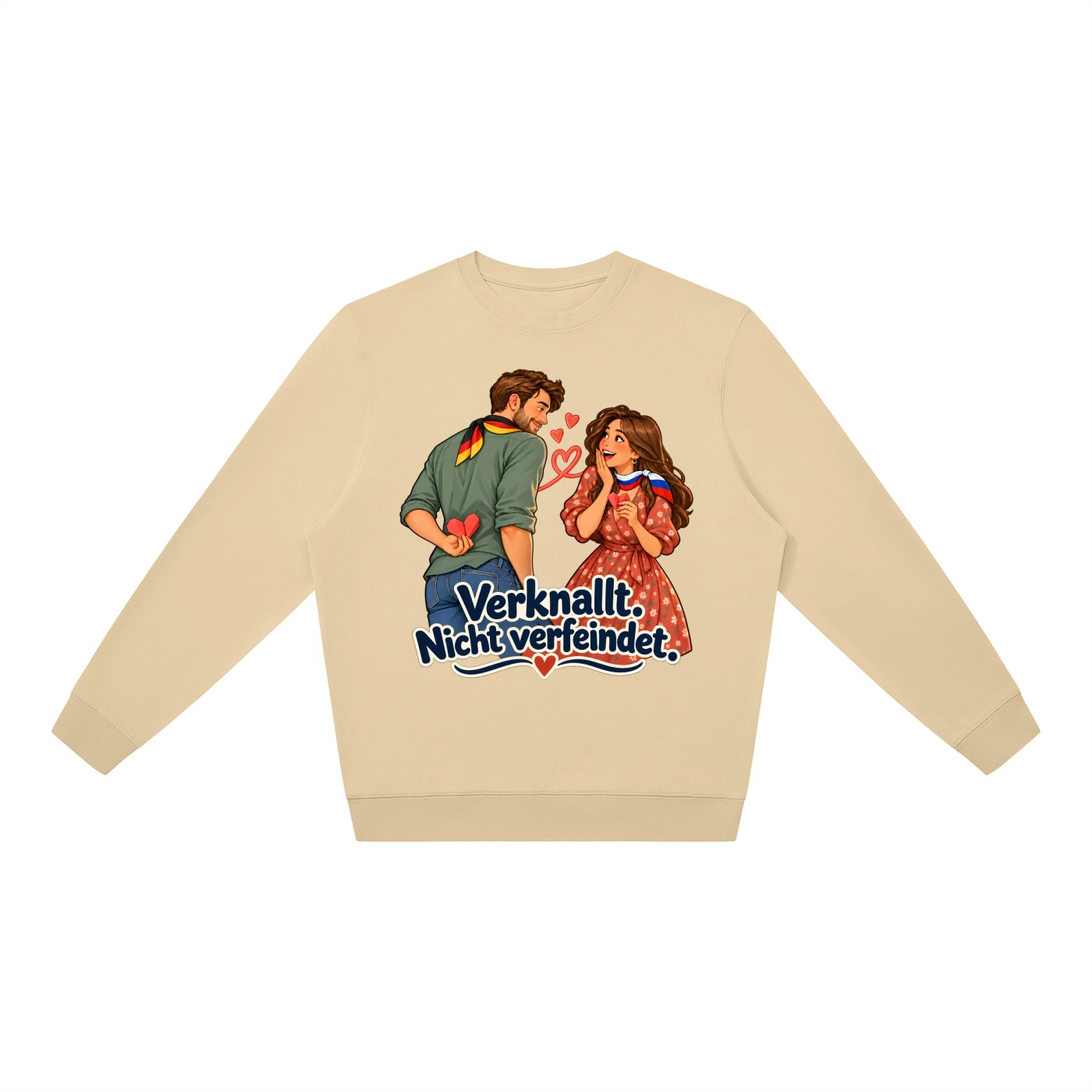 Verknallt. Nicht verfeindet. (Papierherzen) – Sweatshirt · Motiv 2 – Bild 7