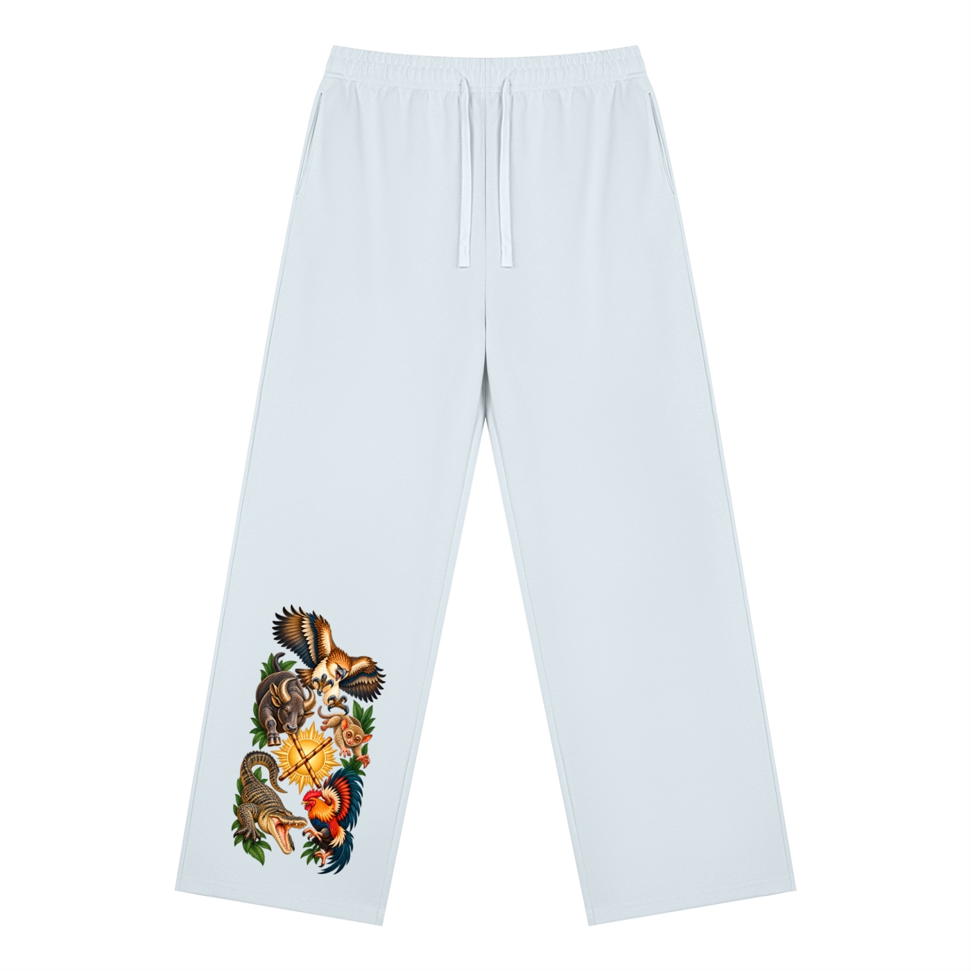 Philippinen A – Sporthose, Dynamische Tiere in Himmelblau