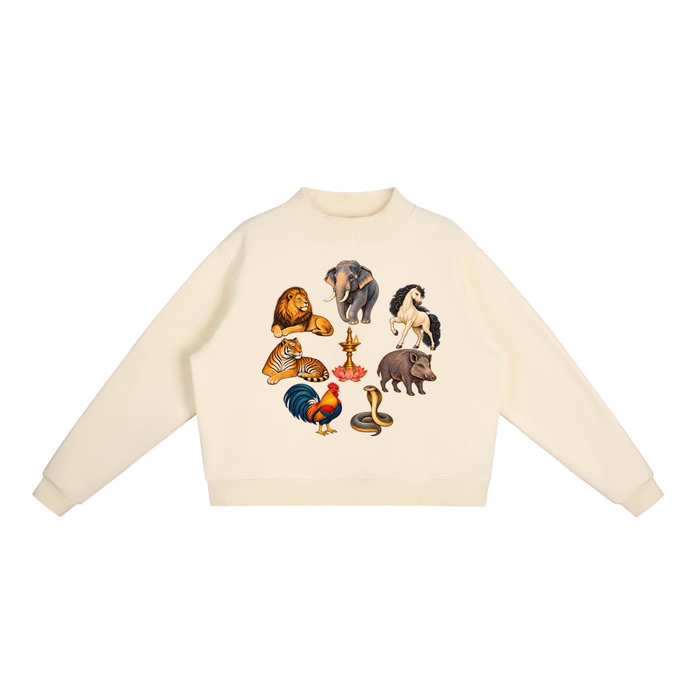Kalari A – Damen-Fleece-Sweatshirt, Freie Komposition in Cremeaprikot