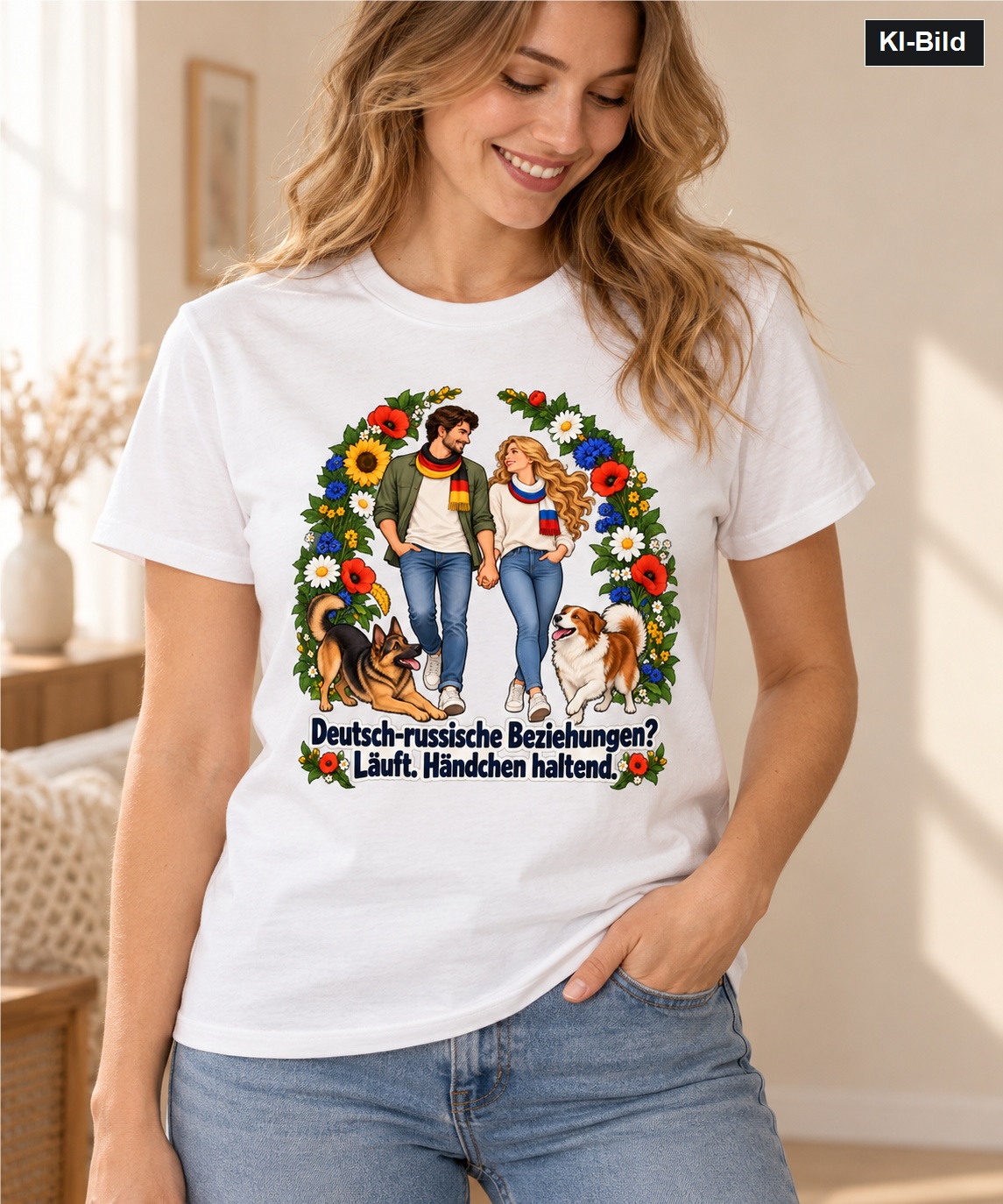 Deutsch-russische Beziehungen? Läuft. Händchen haltend. (Händchen haltend) – T-Shirt · Motiv 2 – Bild 5