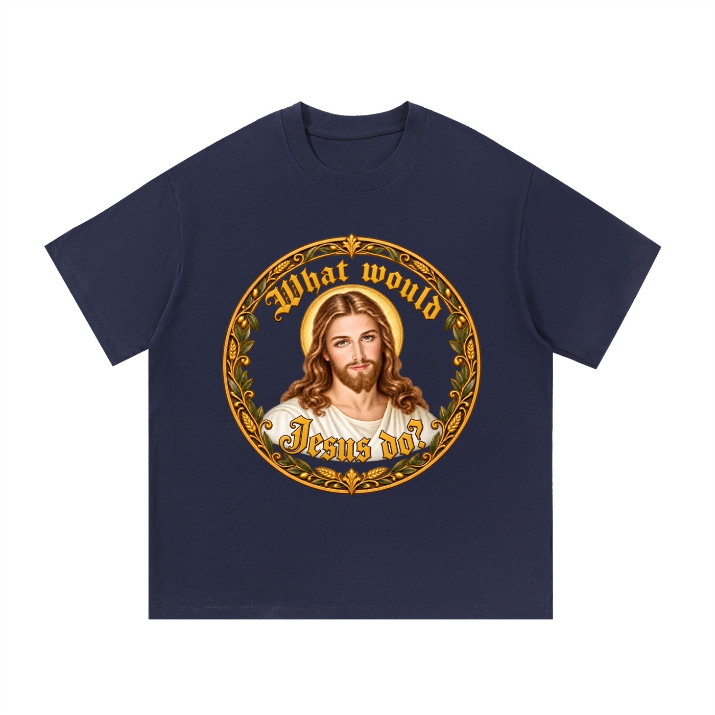 Was würde Jesus tun? Manuskript-Kranz (Variante 5) – T-Shirt – Bild 15