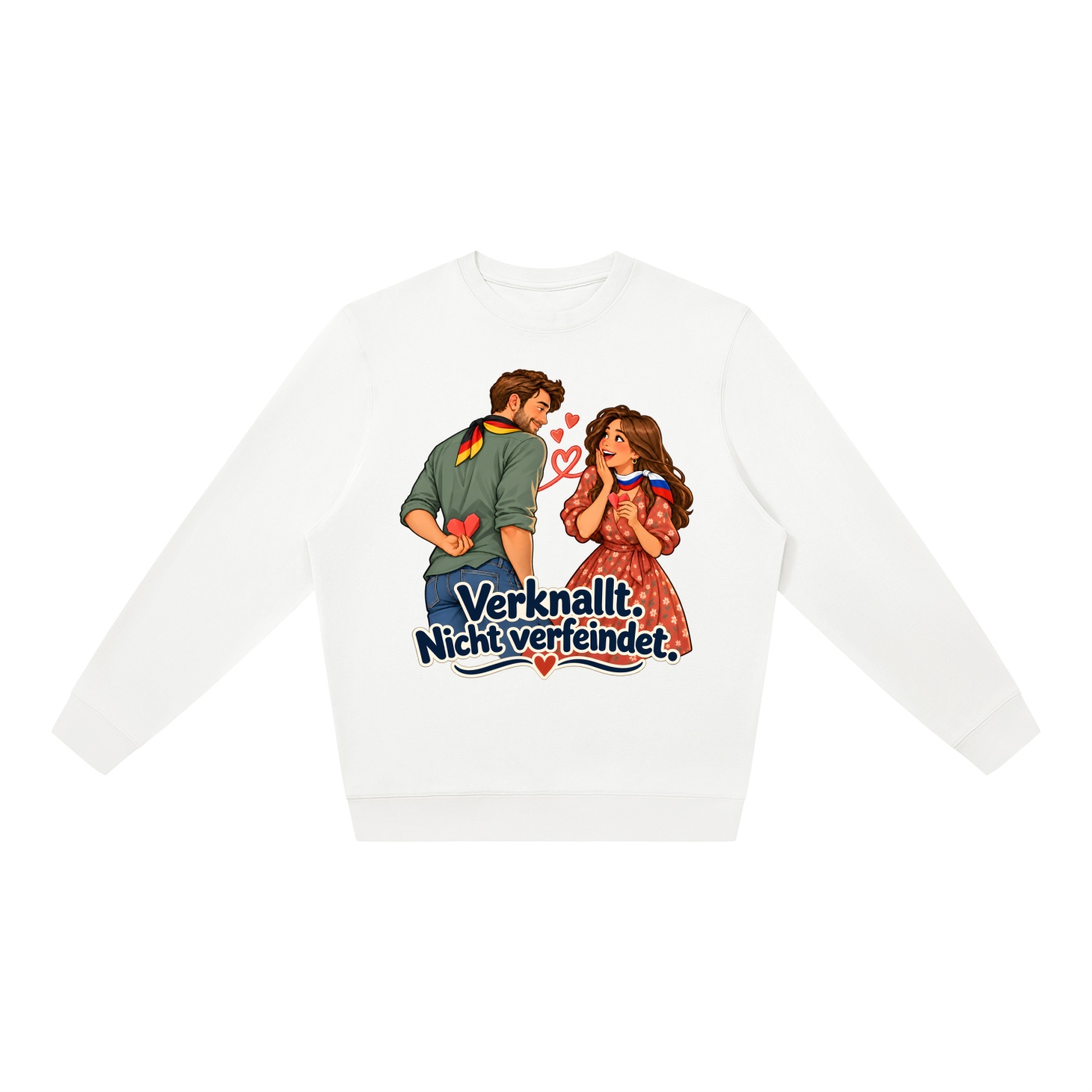 Verknallt. Nicht verfeindet. (Papierherzen) – Sweatshirt · Motiv 2 – Bild 3