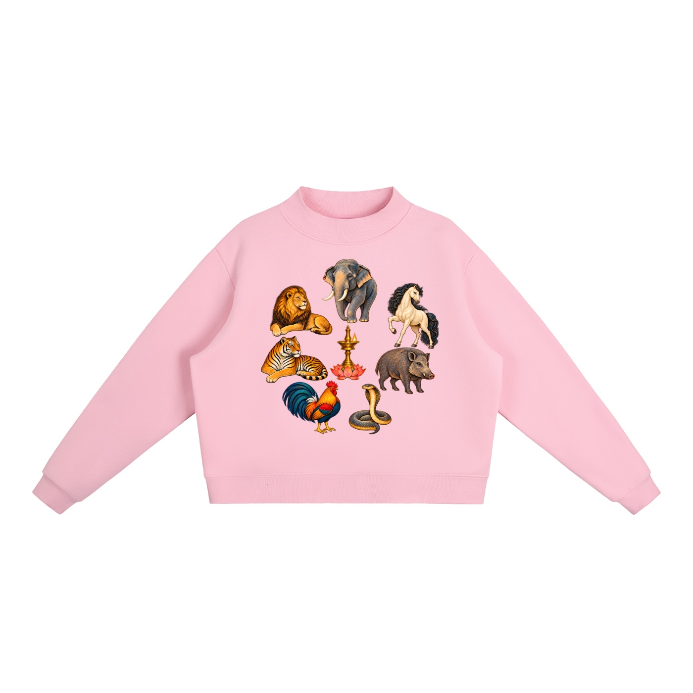 Kalari A – Damen-Fleece-Sweatshirt, Freie Komposition in Rosa