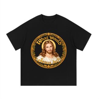 Was würde Jesus tun? Porträt-Kranz (Variante 3) – T-Shirt