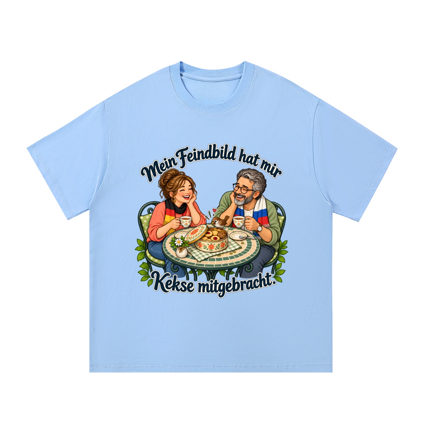Mein Feindbild hat mir Kekse mitgebracht. (Kekse mitgebracht) – T-Shirt – Bild 4