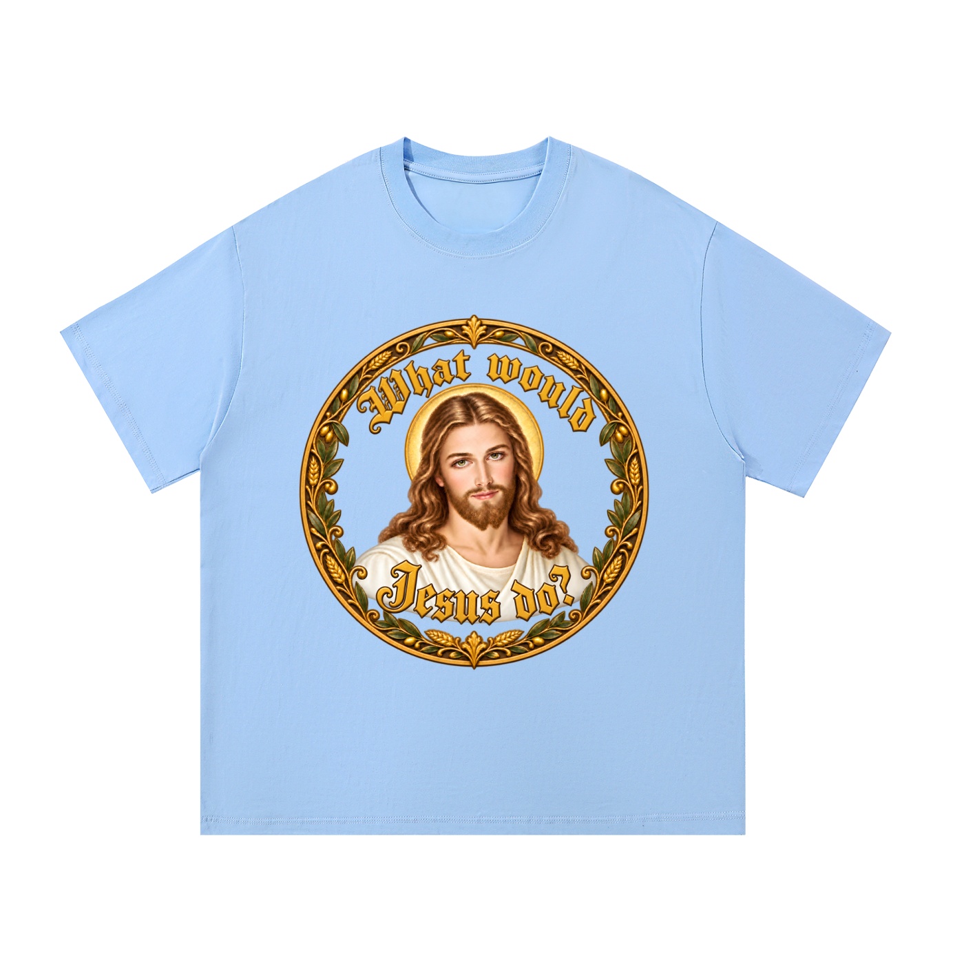 Was würde Jesus tun? Manuskript-Kranz (Variante 5) – T-Shirt – Bild 11