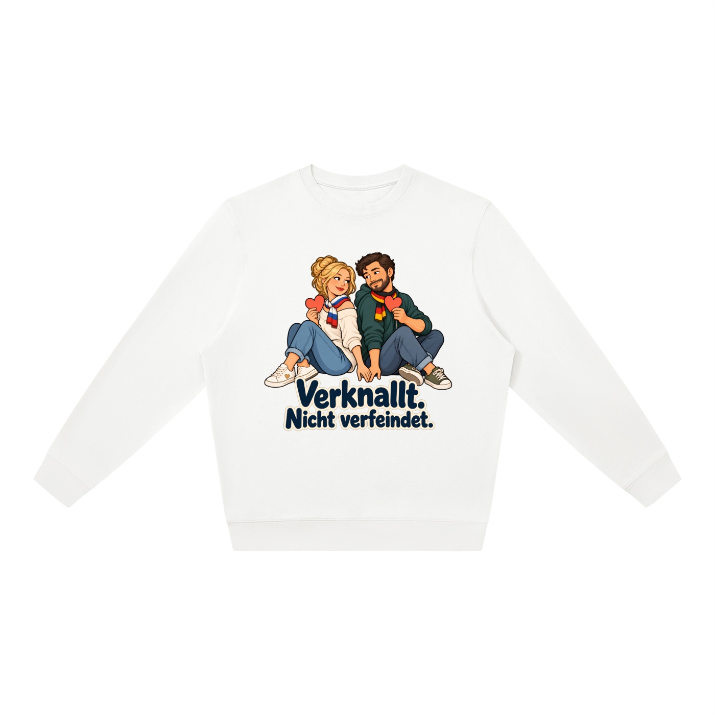 Verknallt. Nicht verfeindet. (Papierherzen) – Sweatshirt – Bild 5
