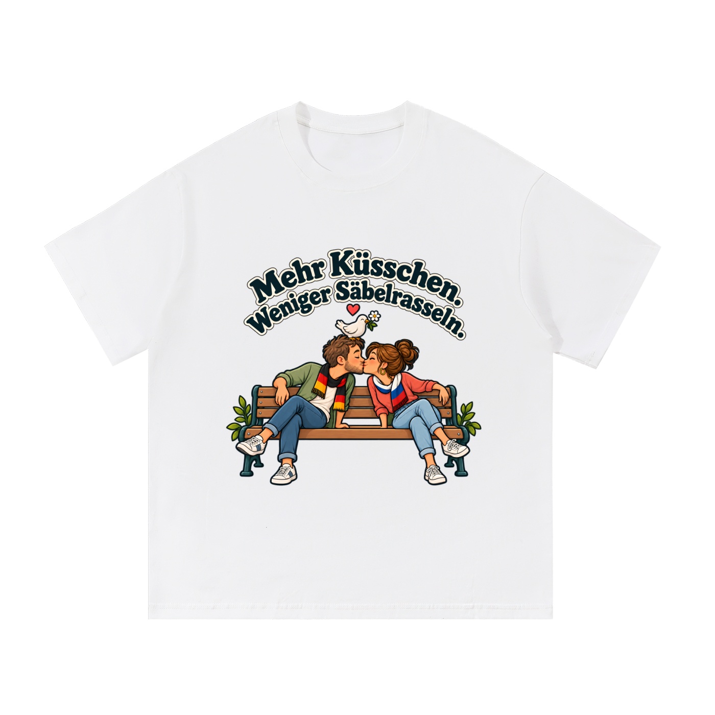 Mehr Küsschen. Weniger Säbelrasseln. (Mehr Küsschen) – T-Shirt · Variante 3 – Bild 3