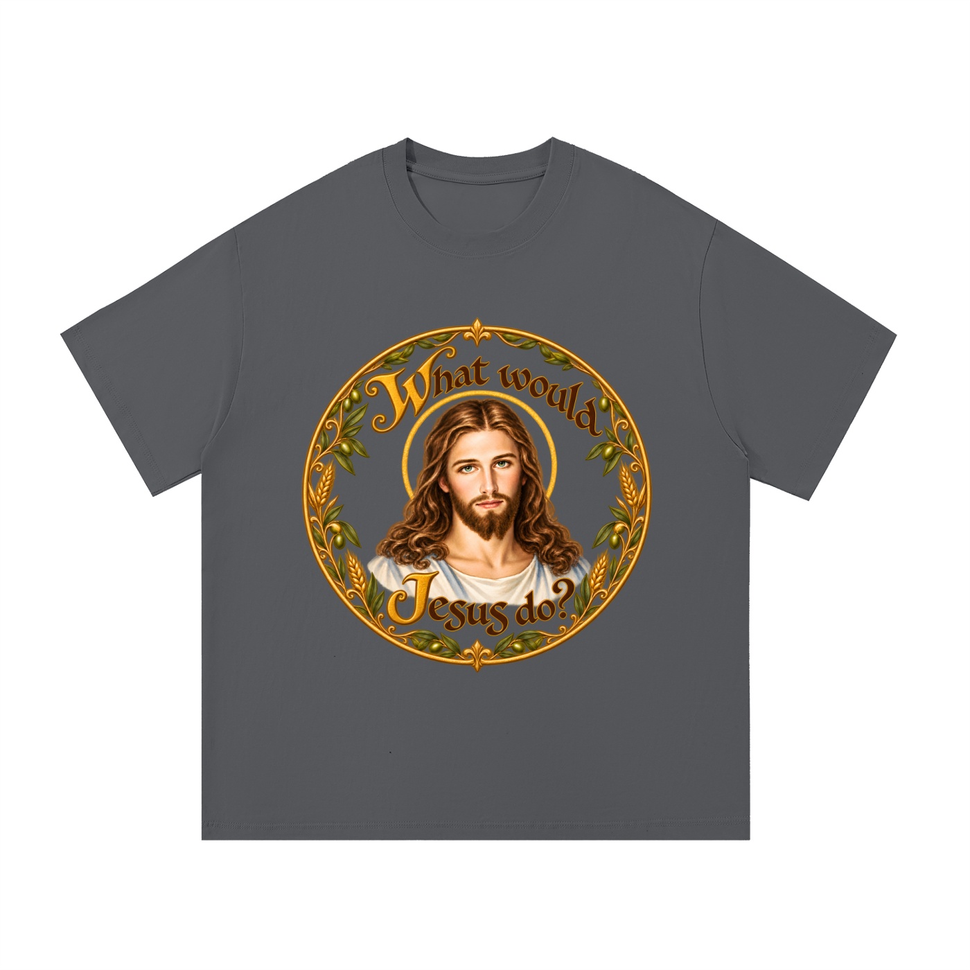 Was würde Jesus tun? Manuskript-Kranz (Variante 2) – T-Shirt – Bild 13