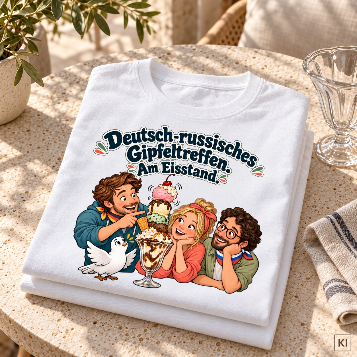 Deutsch-russisches Gipfeltreffen. Am Eisstand. (Gipfeltreffen am Eisstand) – T-Shirt · Motiv 2 – Bild 8
