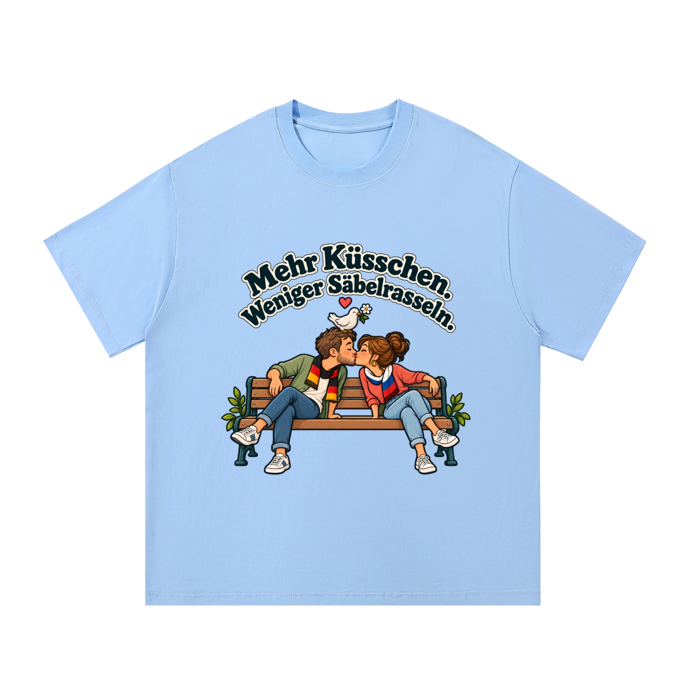 Mehr Küsschen. Weniger Säbelrasseln. (Mehr Küsschen) – T-Shirt · Variante 3 – Bild 4