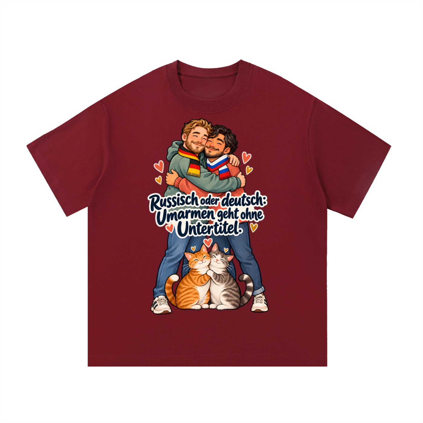Russisch oder deutsch: Umarmen geht ohne Untertitel. (Umarmen ohne Untertitel) – T-Shirt · Motiv 2 – Bild 13