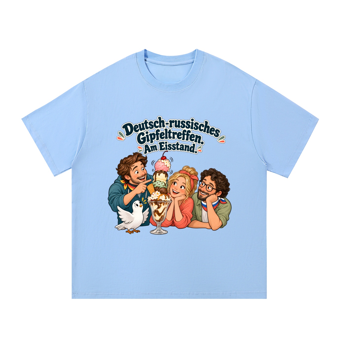 Deutsch-russisches Gipfeltreffen. Am Eisstand. (Gipfeltreffen am Eisstand) – T-Shirt · Motiv 2 – Bild 5