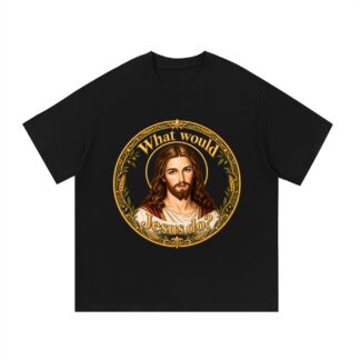 Was würde Jesus tun? Goldener Kranz (Variante 2) – T-Shirt