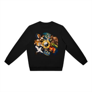 Kung-Fu B – Oversize-Sweatshirt, Dynamische Tiere