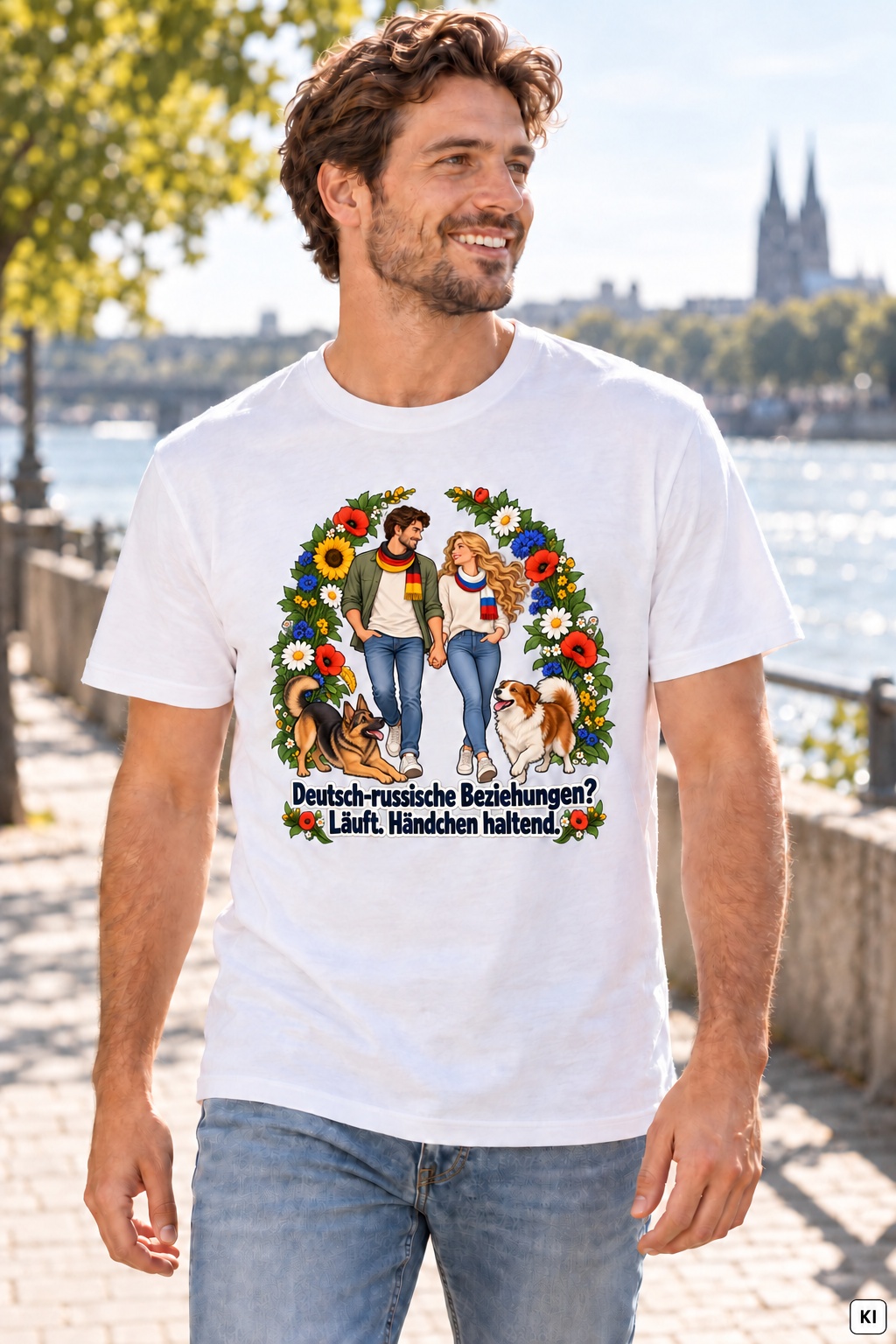 Deutsch-russische Beziehungen? Läuft. Händchen haltend. (Händchen haltend) – T-Shirt · Motiv 2 – Bild 7