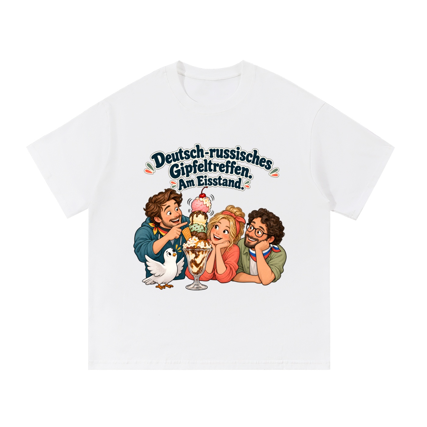 Deutsch-russisches Gipfeltreffen. Am Eisstand. (Gipfeltreffen am Eisstand) – T-Shirt · Motiv 2 – Bild 3