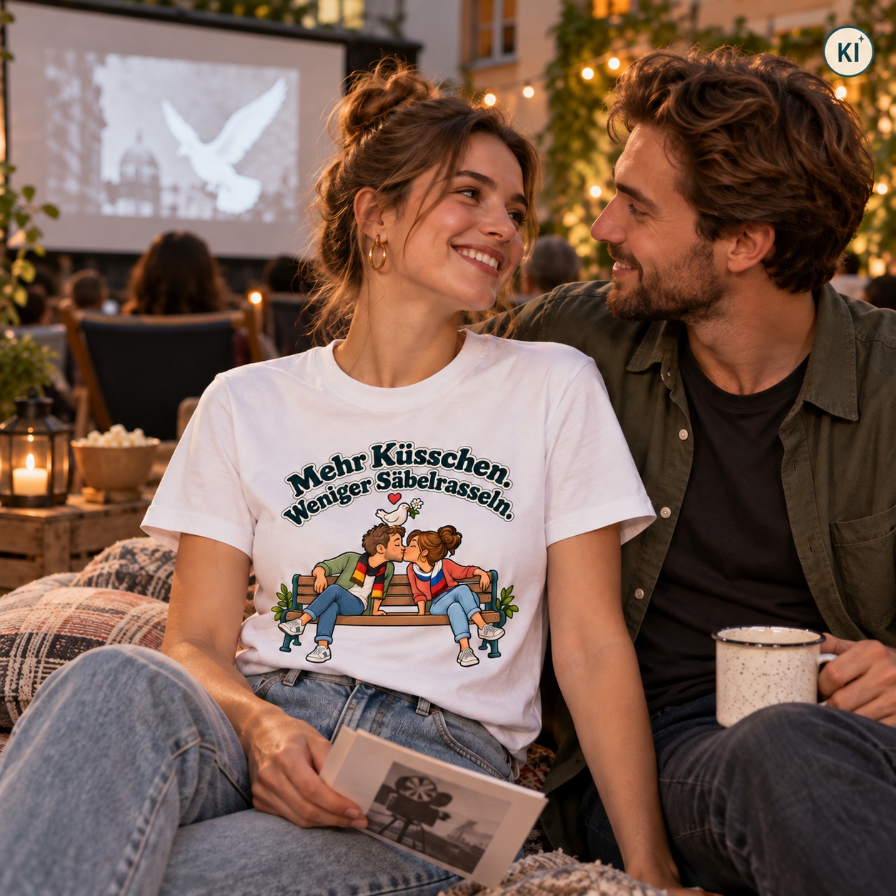 Mehr Küsschen. Weniger Säbelrasseln. (Mehr Küsschen) – T-Shirt · Variante 3 – Bild 5