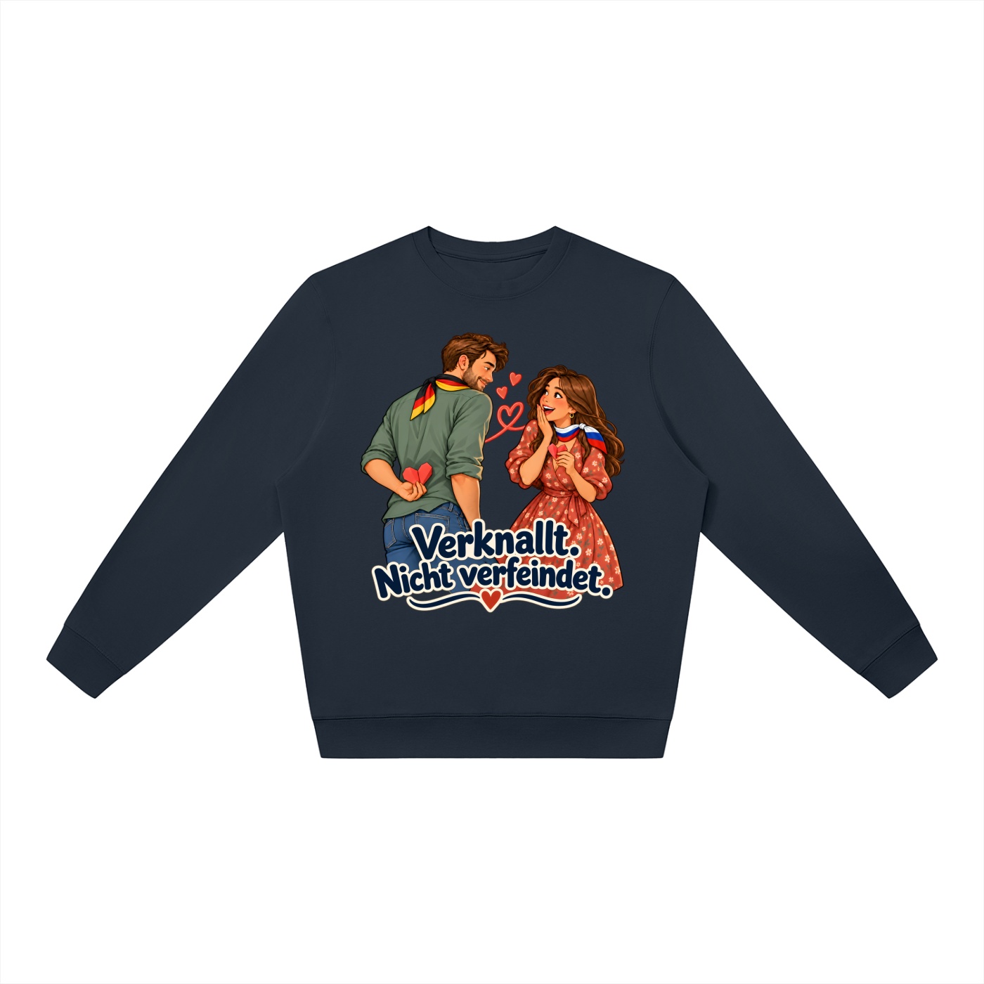Verknallt. Nicht verfeindet. (Papierherzen) – Sweatshirt · Motiv 2 – Bild 9