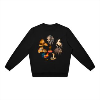 Kalari A – Oversize-Sweatshirt, Freie Komposition in Schwarz