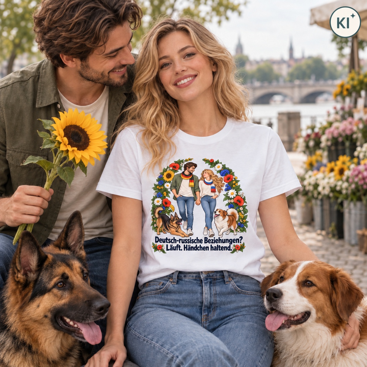 Deutsch-russische Beziehungen? Läuft. Händchen haltend. (Händchen haltend) – T-Shirt · Motiv 2 – Bild 6