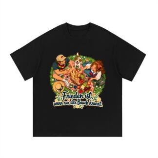 Frieden ist, wenn nur der Bauch knurrt. (Friedliches Picknick) – T-Shirt · Motiv 2