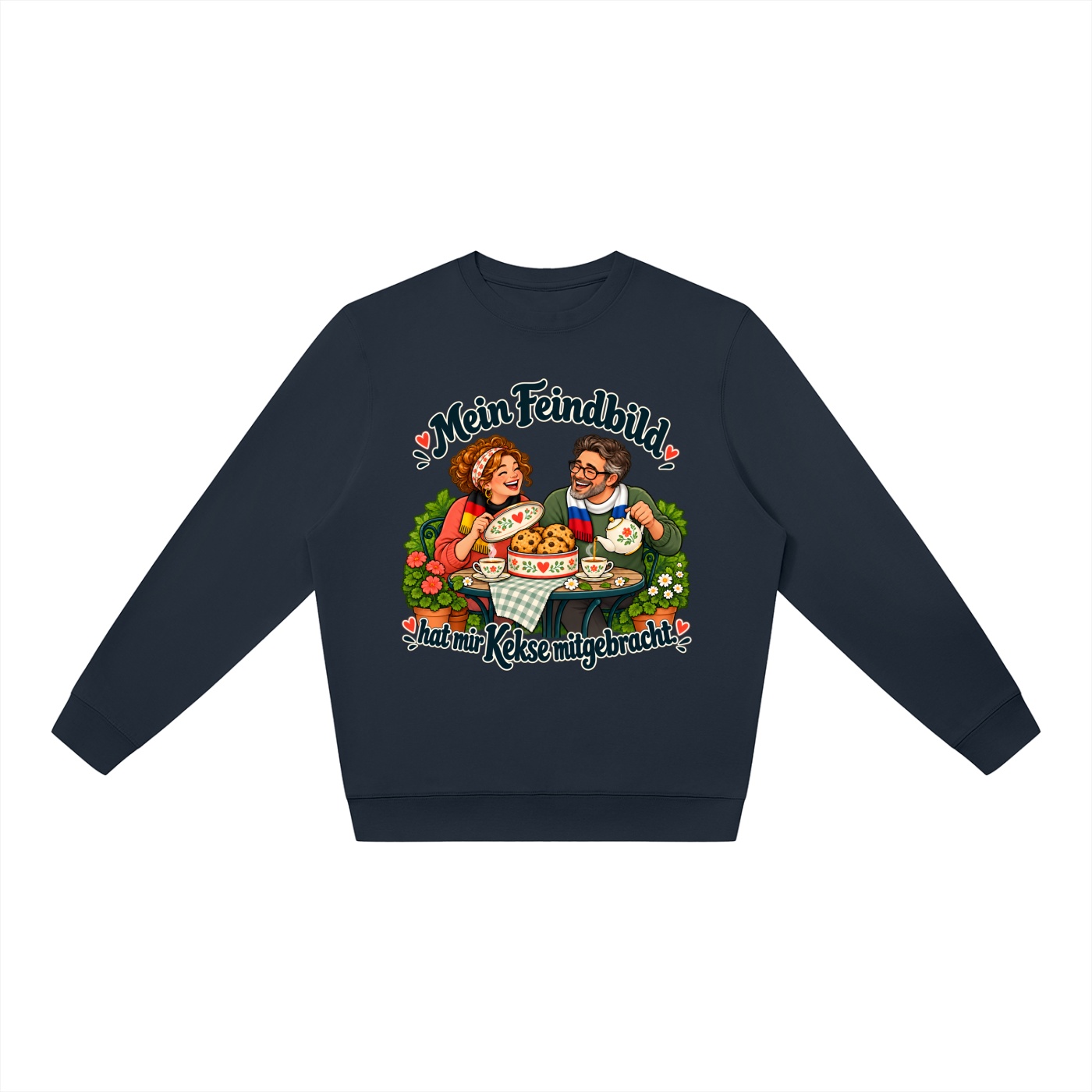 Mein Feindbild hat mir Kekse mitgebracht. (Kekse mitgebracht) – Sweatshirt · Motiv 3 – Bild 9