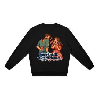 Verknallt. Nicht verfeindet. (Papierherzen) – Sweatshirt · Motiv 2